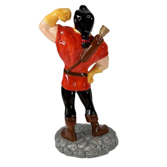 Disney Gaston Beauty and The Beast Villain Vintage Ceramic Figurine‎ 8.5" Tall - Picture 7 of 14